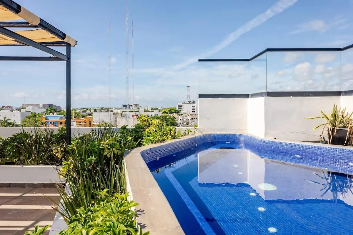 Central Playa Del Carmen Master Suite With Rooftop Pool And Gym Wifi Free Parking Near Beach
